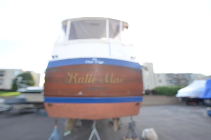 Slide: The Image of 1964 Chris-Craft Constellation boat named Katie Mac on dry dock. - 7