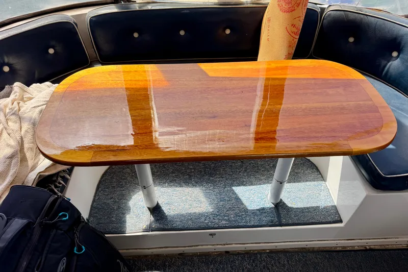 Slide: The Image of Engine room of 1988 Kadey-Krogen Silhouette with red generator and mechanical components. - 15