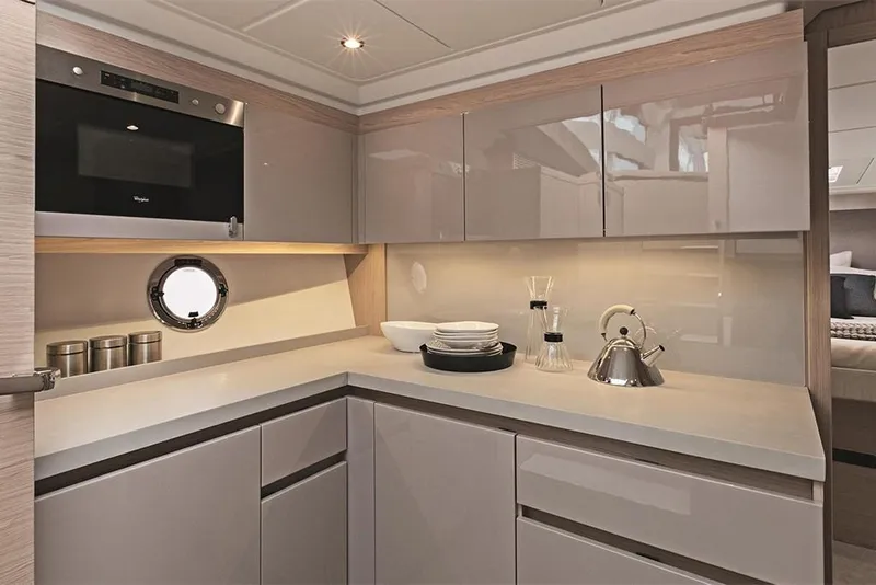 Slide: The Image of Modern kitchen in 2021 Beneteau Gran Turismo 50 Sportfly yacht. - 23