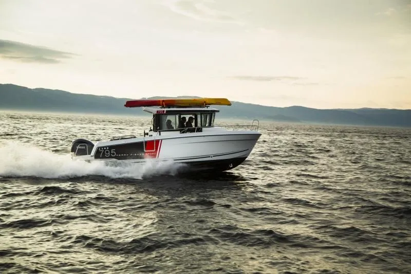 Slide: The Image of 2023 Jeanneau NC795 NC 795 Sport Series 2 boat, top view of deck and outboard motor. - 30