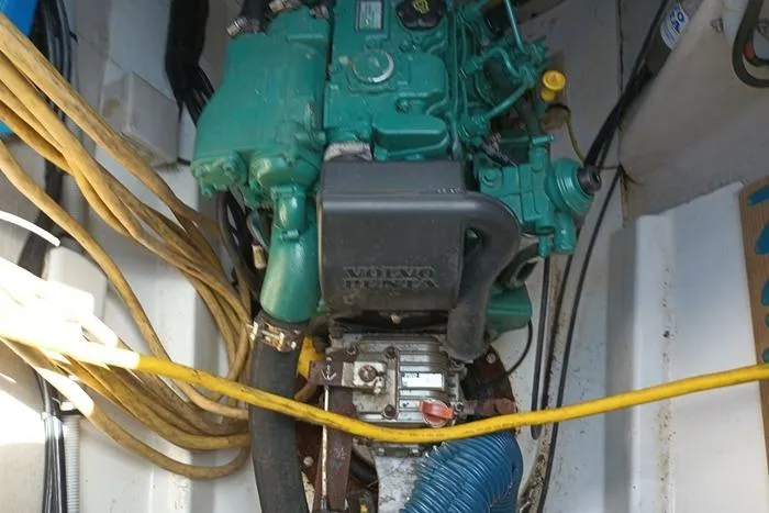 Slide: The Image of Engine compartment of 2015 Fountaine Pajot MAHE EVO catamaran with Volvo Penta engine. - 191