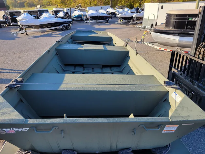 Slide: The Image of 2024 Polar Kraft MV1648 jon boat, 16' length, 48" bottom width, in stock at dealership. - 2