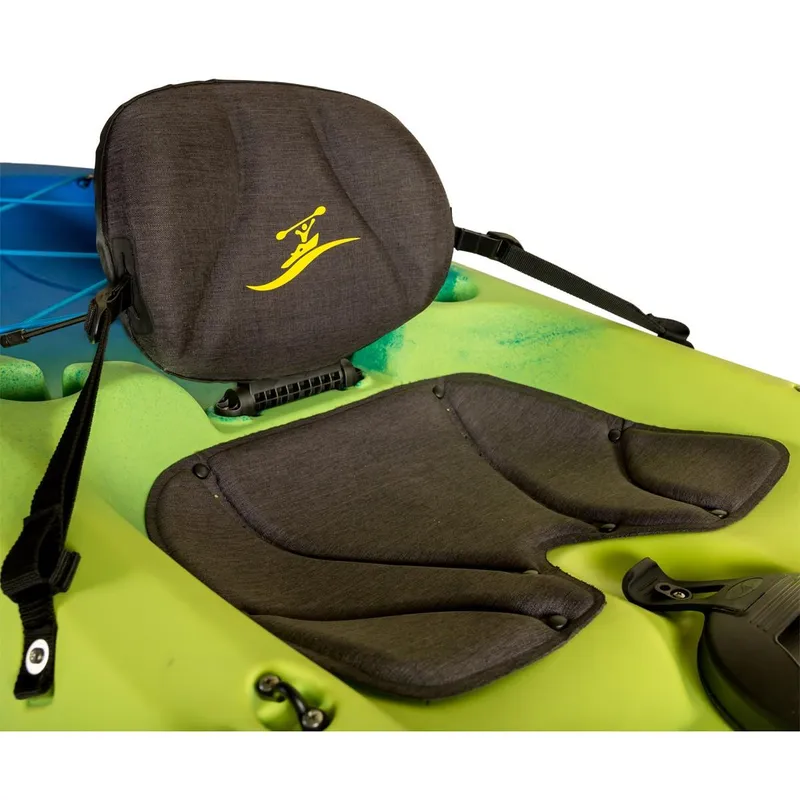 Slide: The Image of Close-up of Ocean Kayak Malibu 9.5 seat, 2023 model, showing padded backrest and seat. - 12