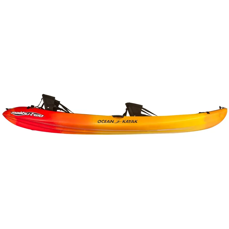 The Image of 2023 Ocean Kayak MALIBU TWO tandem kayak in vibrant red and yellow gradient. - 1