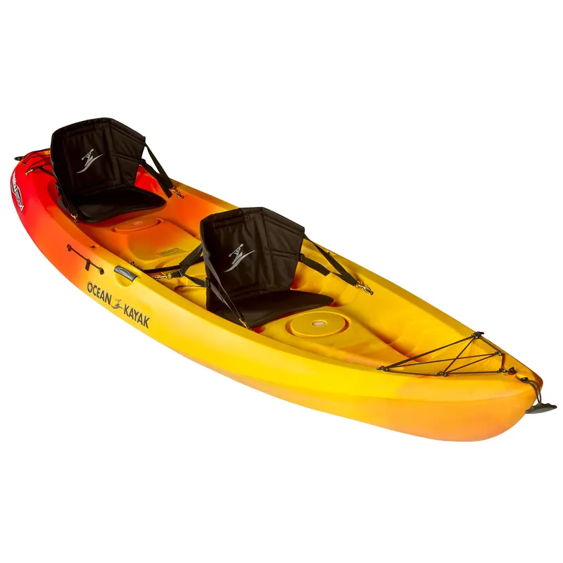 Slide: The Image of 2023 Ocean Kayak Malibu Two XL tandem kayak, yellow and orange. - 2