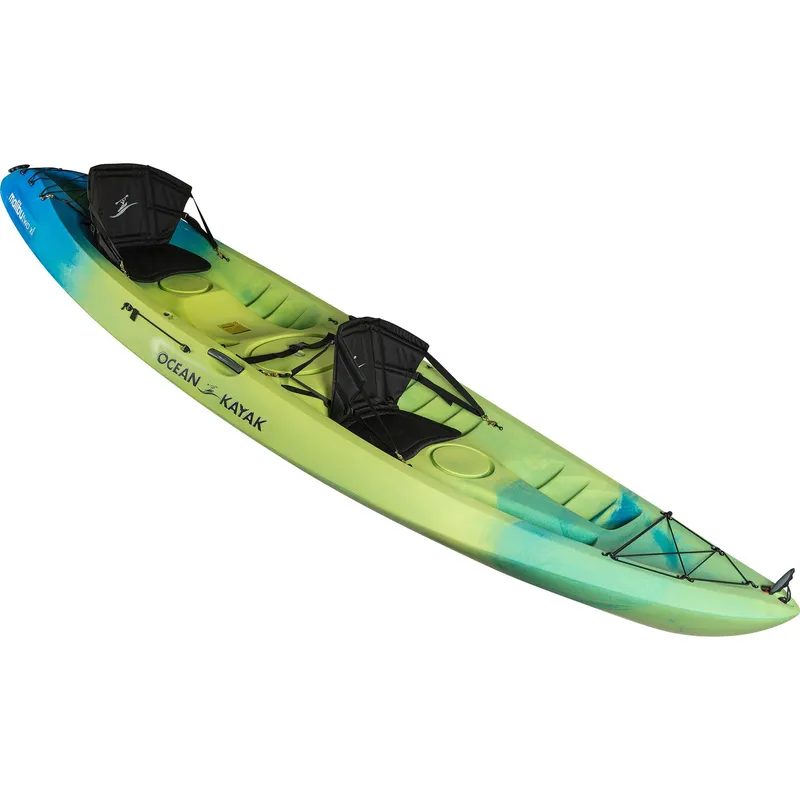 Slide: The Image of 2023 Ocean Kayak Malibu Two XL, tandem kayak in green and blue. - 5