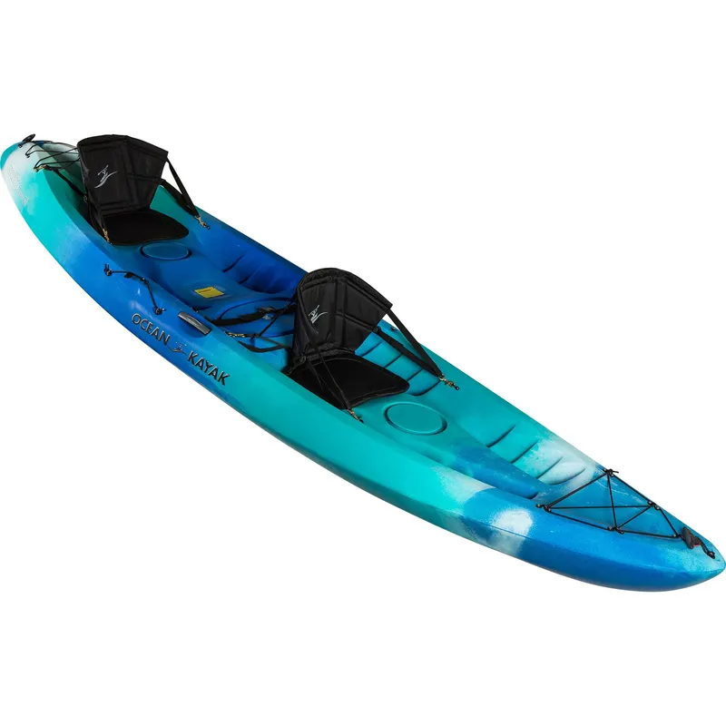Slide: The Image of 2023 Ocean Kayak Malibu Two XL tandem kayak, blue and green, with adjustable seats. - 7