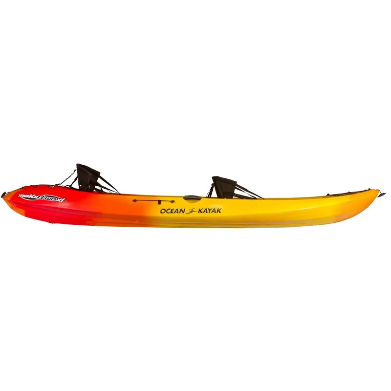 Slide: The Image of 2023 Ocean Kayak Malibu Two XL, tandem kayak in vibrant red and yellow gradient. - 9