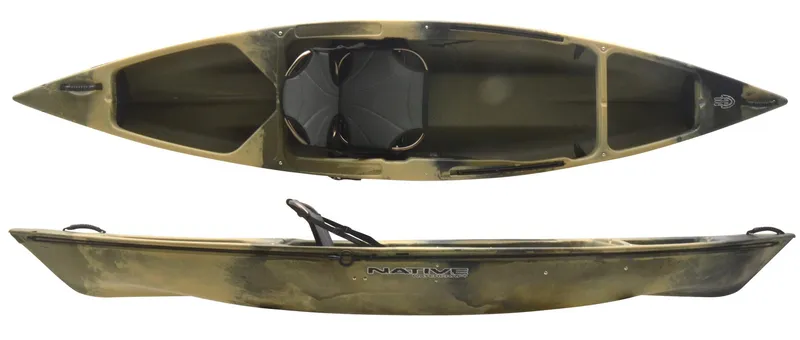 The Image of 2022 Native Watercraft Ultimate 12 kayak, top and side view. - 1