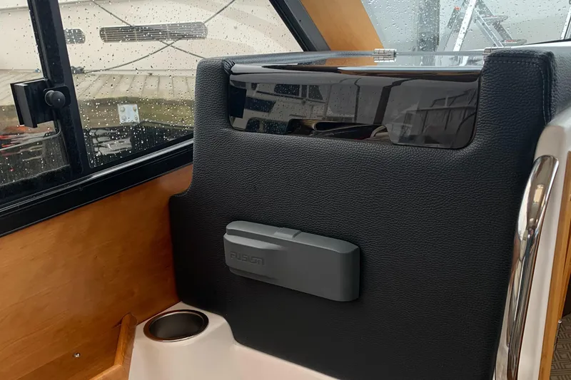 Slide: The Image of Interior of a 2019 Cutwater C-28 boat with modern features. - 14