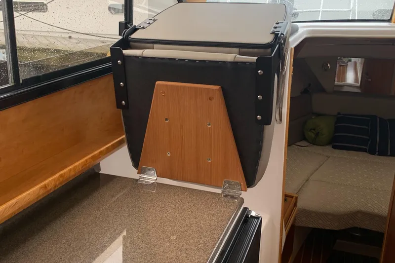 Slide: The Image of Interior of a 2019 Cutwater C-28 yacht with sleeping area. - 15