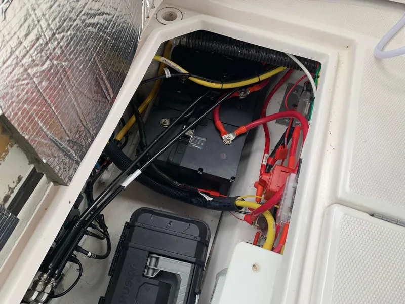 Slide: The Image of Electrical wiring in Cutwater C-28 boat, year 2019. - 19