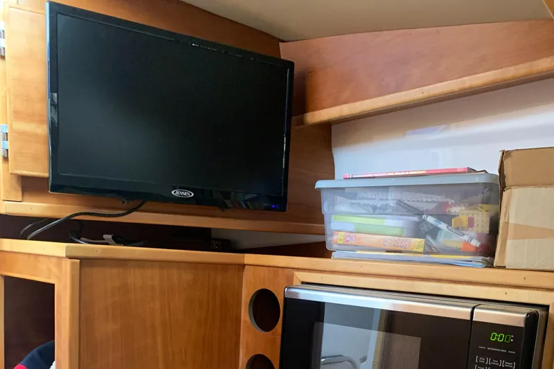 Slide: The Image of Interior of 2019 Cutwater C-28 with TV and microwave. - 9