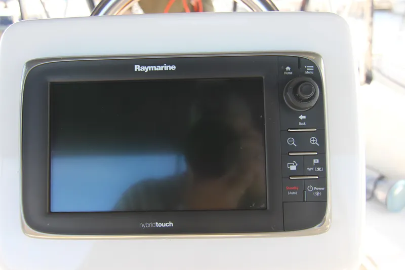 Slide: The Image of A Raymarine Hybridtouch navigation system on a 2015 Marlow-Hunter 37. - 6