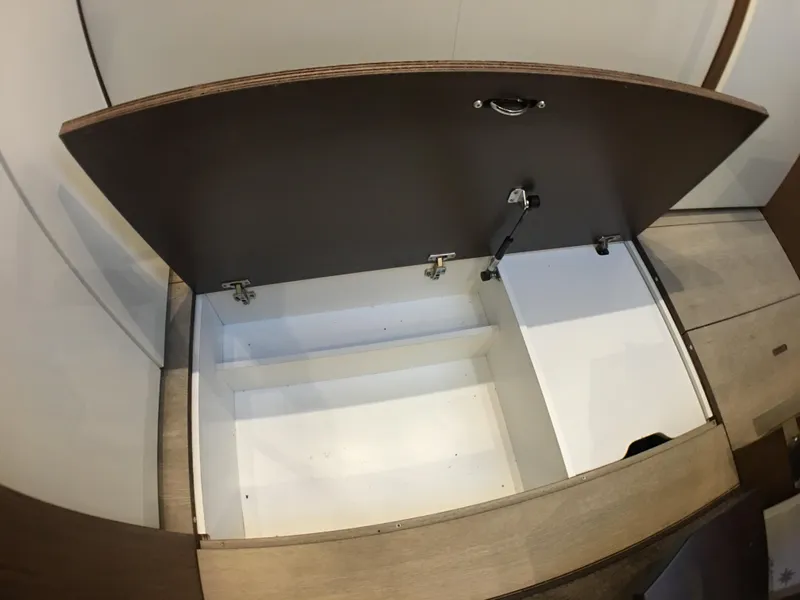 Slide: The Image of Open storage compartment in Jeanneau Leader 46, 2017 model. - 32