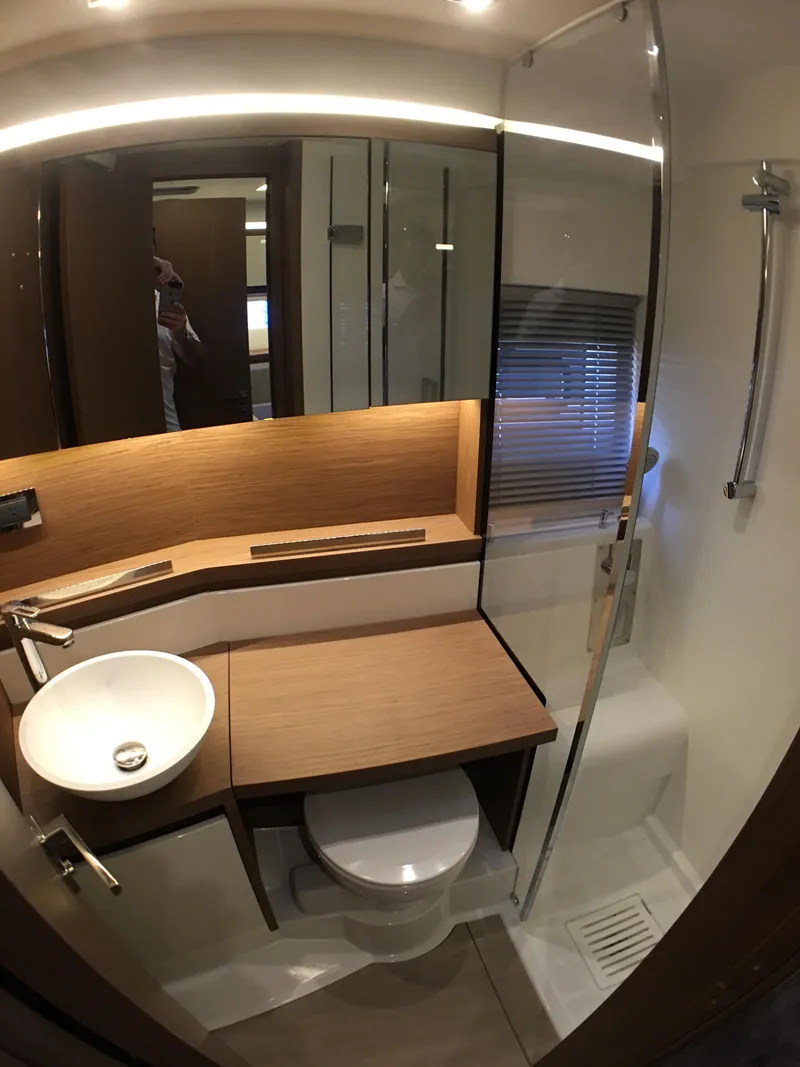 Slide: The Image of Luxurious bathroom in Jeanneau Leader 46 yacht, year 2017. - 45