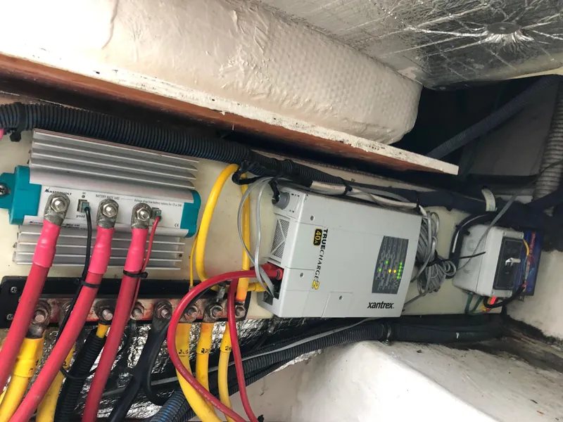 Slide: The Image of Electrical system of a 2008 Back Cove 29 boat, featuring wiring and components. - 25