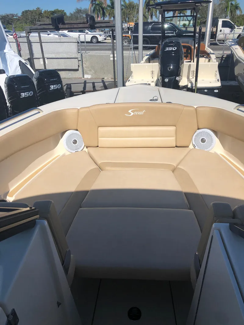 Slide: The Image of Interior view of 2026 Scout 255 Dorado with beige seating. - 3