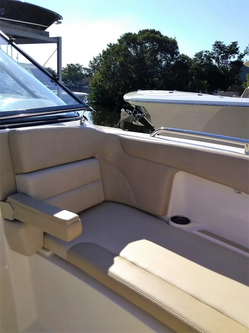 Slide: The Image of Interior of 2026 Scout 255 Dorado with beige seating area. - 31