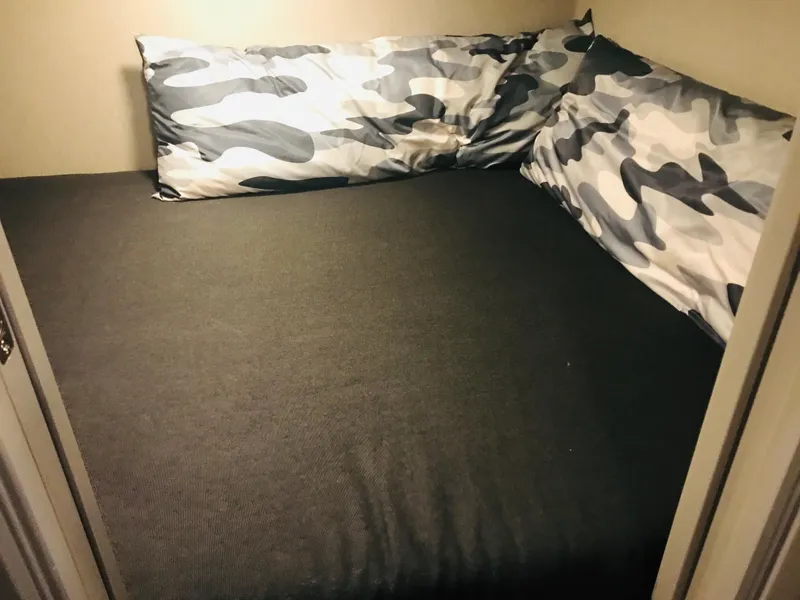 Slide: The Image of Cozy bed with camouflage pillows in Adonia Inspiration Trip #9, 2019 model. - 28