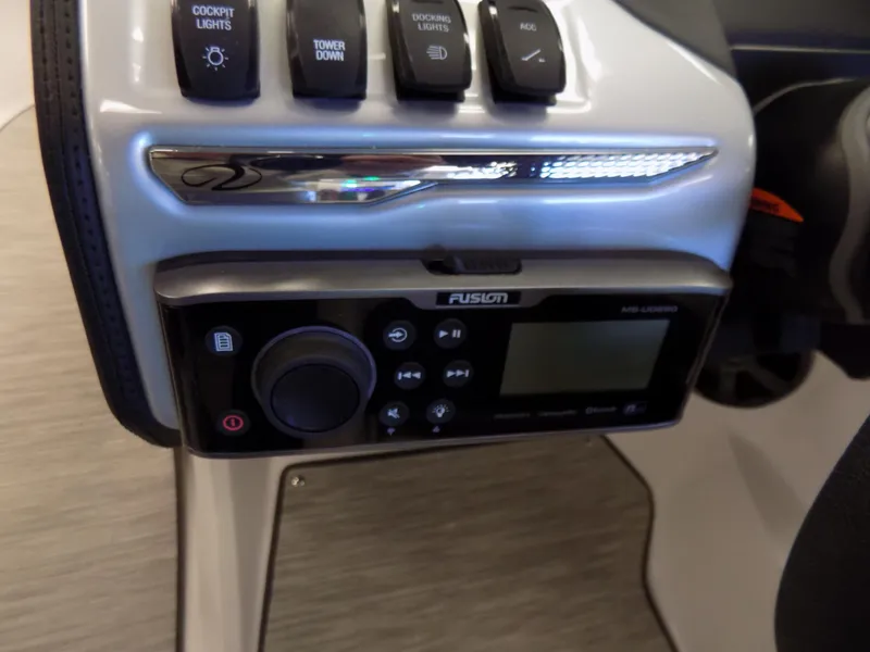 Slide: The Image of Control panel of 2023 Regal 21 OBX boat with Fusion audio system. - 13