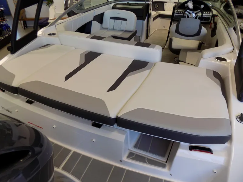 Slide: The Image of 2023 Regal 21 OBX boat interior with spacious seating and modern design. - 4