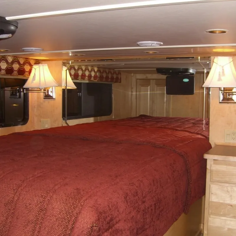 Slide: The Image of Luxurious bedroom interior of 2007 Stardust Cruisers Sundancer Trip 7 houseboat. - 5