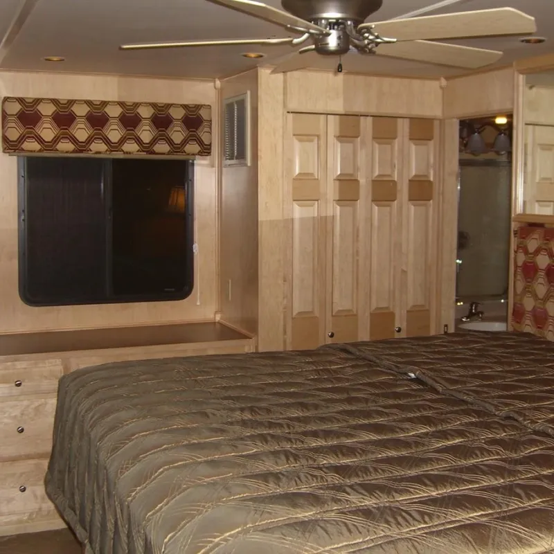 Slide: The Image of Luxurious bedroom interior of 2007 Stardust Cruisers Sundancer Trip 7 houseboat. - 7