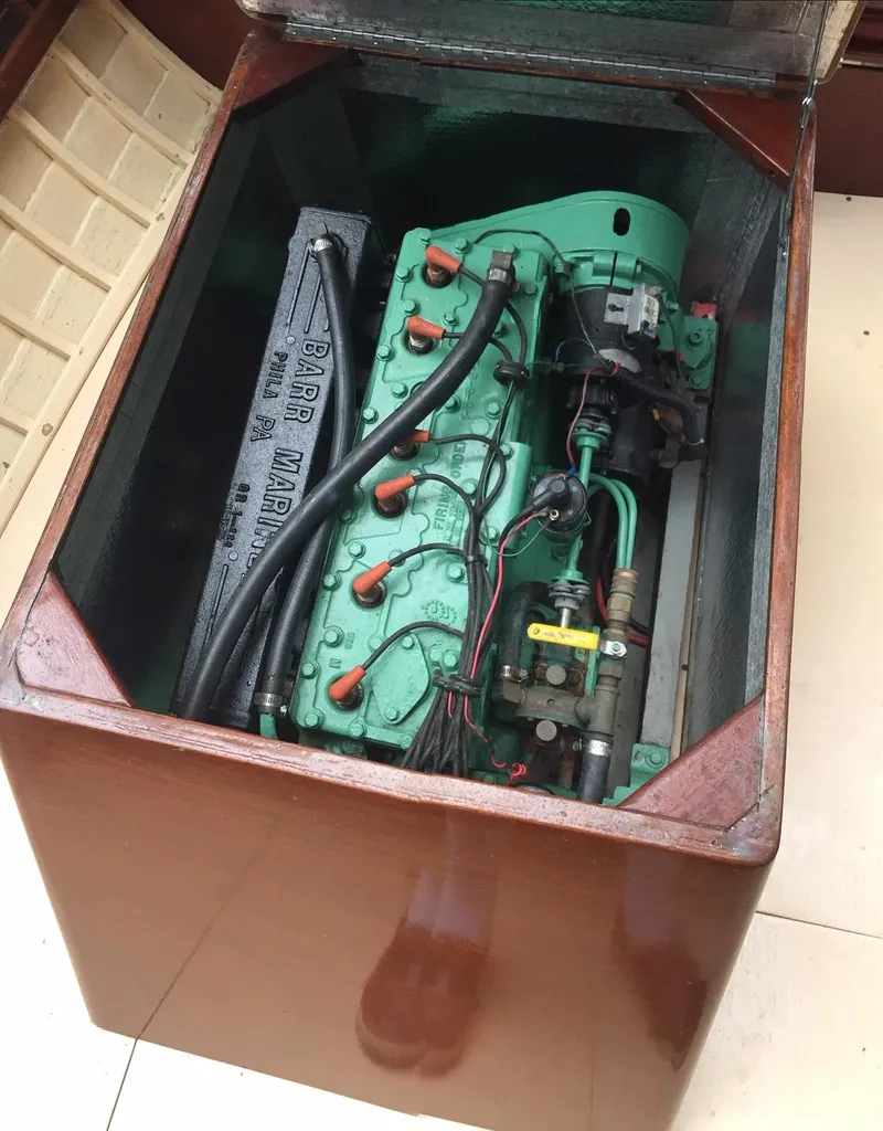 Slide: The Image of 1957 Lyman Islander engine compartment with vintage marine engine. - 4