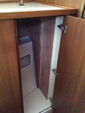 Slide: The Image of Wooden cabinet interior on Catalina 426 yacht, 2026 model. - 18