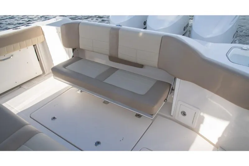 Slide: The Image of 2023 Sailfish 360 CC boat with foldable rear bench seat. - 33