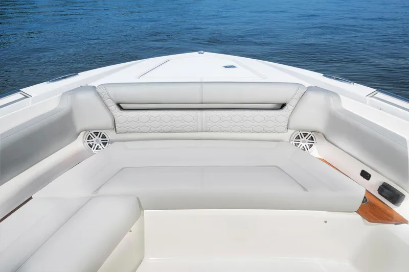 Slide: The Image of Luxurious seating area on the 2025 Tiara Sport 38 LS boat. - 20