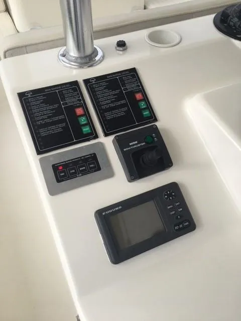 Slide: The Image of Control panel of a 2001 Ocean Yachts 56 Super Sport boat. - 8