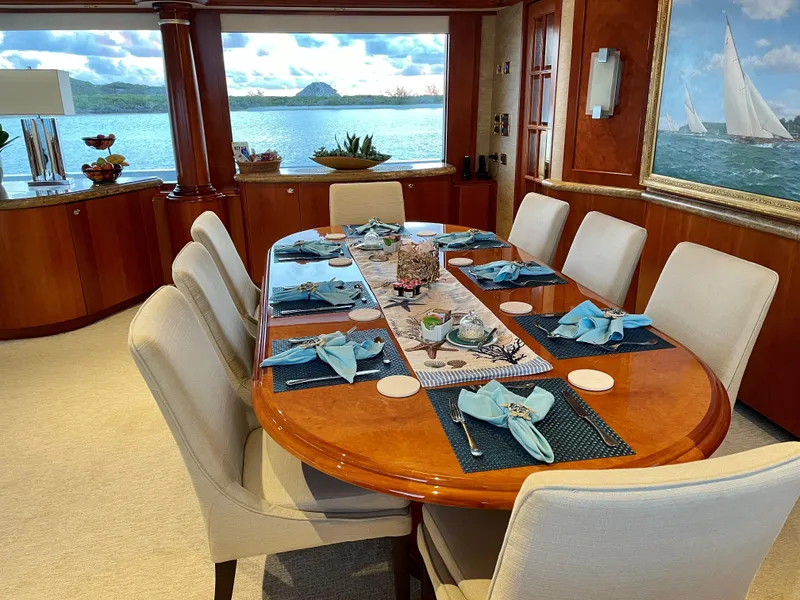 Slide: The Image of Elegant dining area on 2006 Westport Tri-Deck Motoryacht. - 39