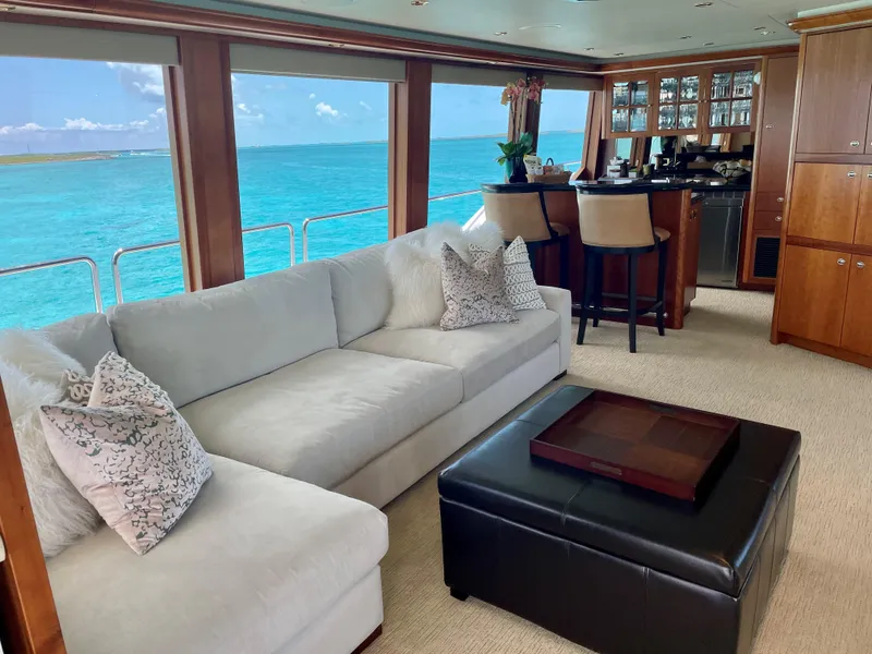 Slide: The Image of Luxurious interior of a 2006 Westport Tri-Deck Motoryacht with ocean view. - 42