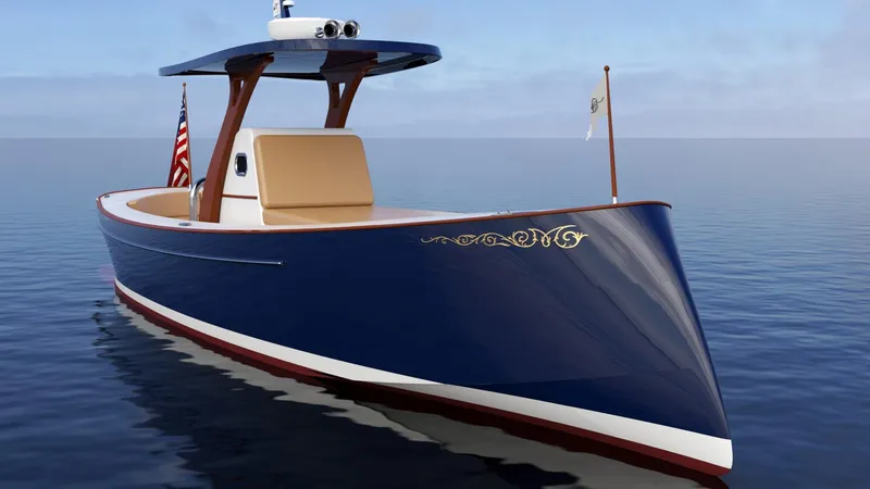 Slide: The Image of 2019 Custom Carolina M30 Moores Yachts boat on calm water. - 3