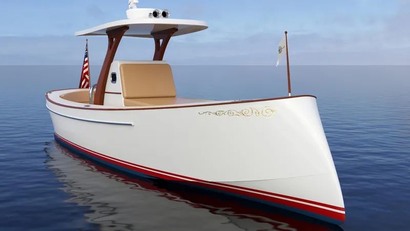 Slide: The Image of 2019 Custom Carolina M30 Moores Yachts boat on calm water. - 9