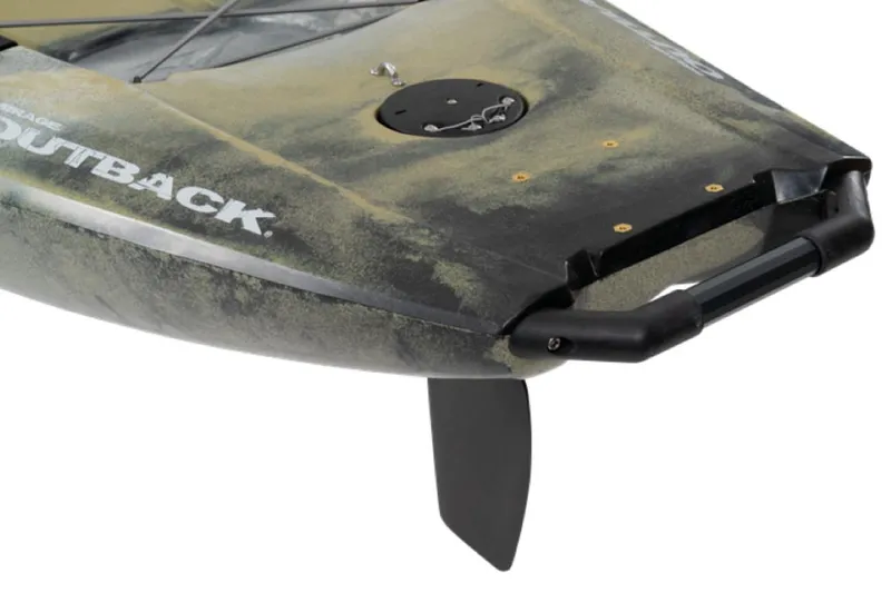 Slide: The Image of 2023 Hobie Outback kayak stern with rudder and handle. - 26