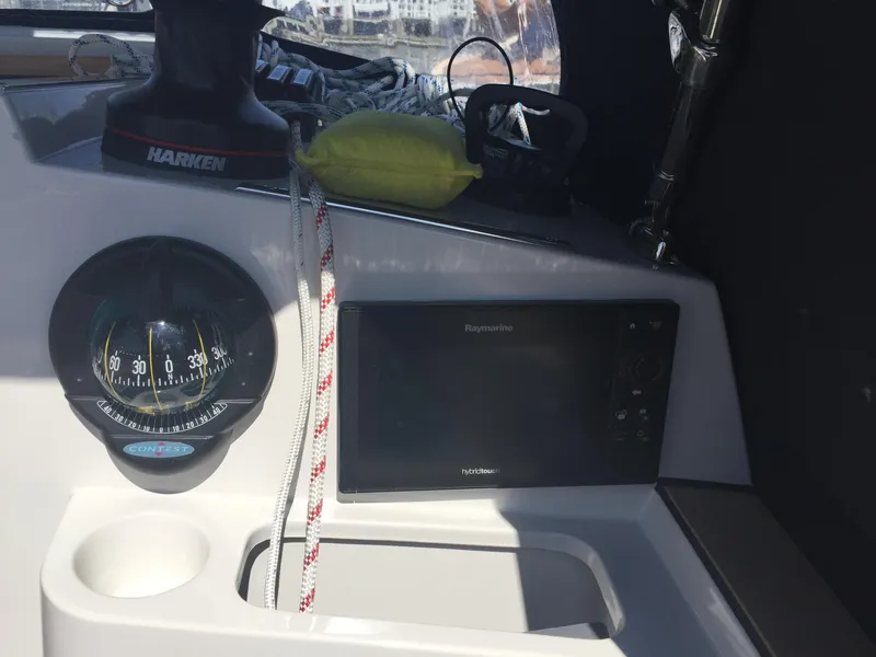 Slide: The Image of Saffier SC 8M Cabin 2025 cockpit with compass and navigation equipment. - 8