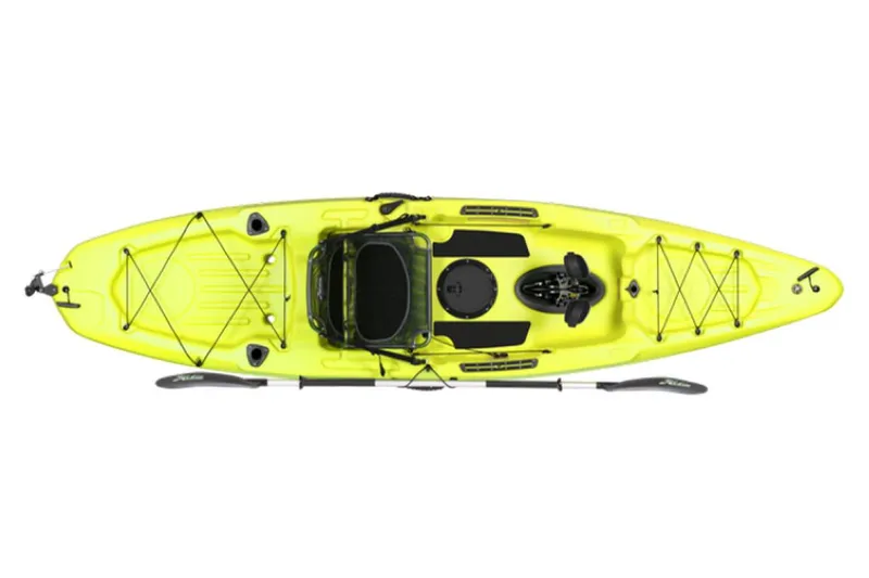 Slide: The Image of 2023 Hobie Passport 12.0 kayak, top view, bright yellow. - 4