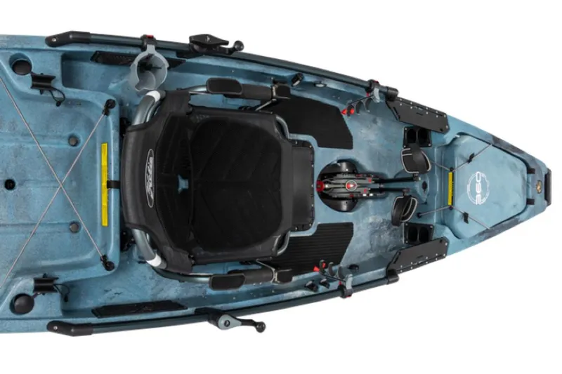 Slide: The Image of 2023 Hobie Mirage Pro Angler 12 kayak with 360 Drive Technology, top view. - 12