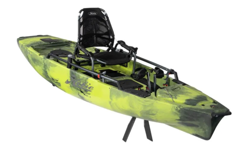 Slide: The Image of 2023 Hobie Mirage Pro Angler 12 kayak with 360 Drive Technology in green. - 6