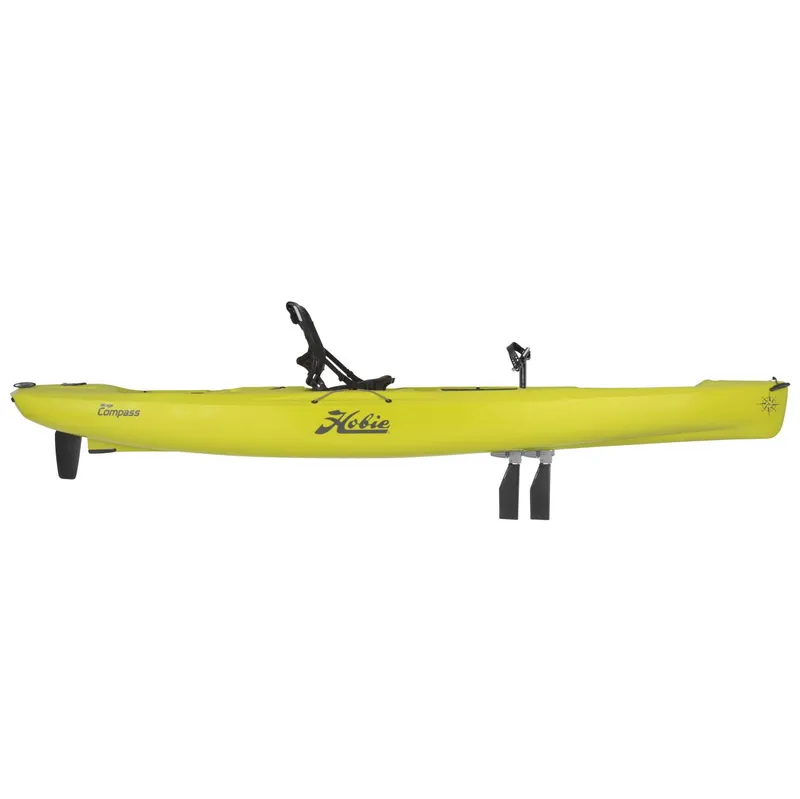 Slide: The Image of 2023 Hobie Compass kayak, yellow, side view. - 11