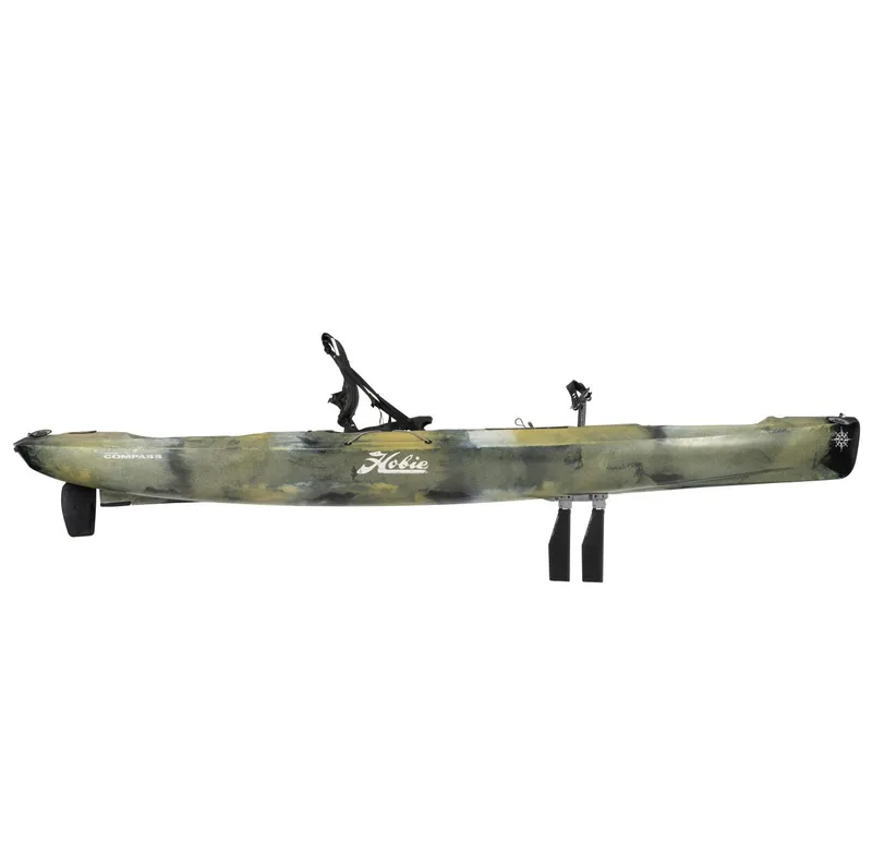 Slide: The Image of 2023 Hobie Compass kayak, side view, camouflage design. - 9