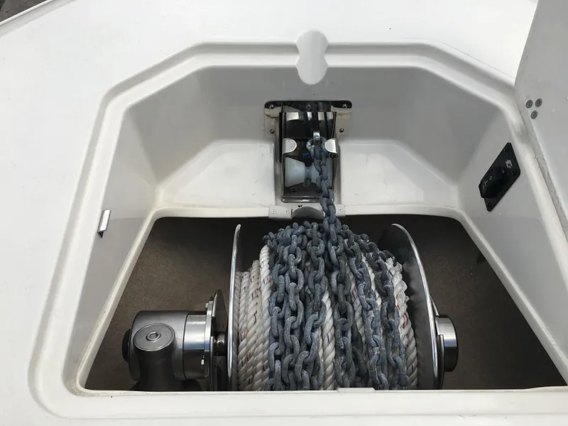 Slide: The Image of Anchor chain compartment of 2026 Sea Chaser 35 HFC boat. - 4