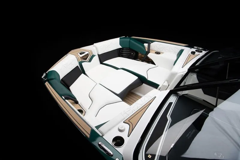 Slide: The Image of 2023 Nautique Super Air Nautique G23 Paragon interior, luxury boat seating. - 14