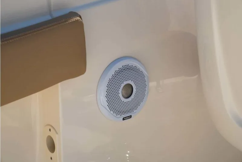 Slide: The Image of 2023 Scout 215 Dorado boat interior speaker and seating detail. - 32