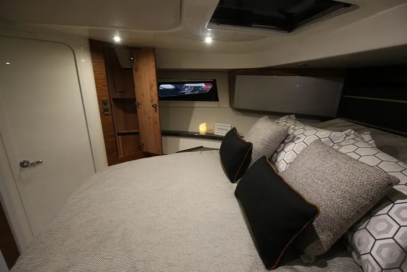 Slide: The Image of Luxurious cabin interior of the 2023 Boston Whaler 405 Conquest boat. - 10