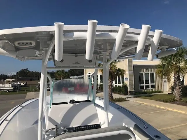 Slide: The Image of 2024 Cape Horn 22 boat with T-top and rod holders. - 10