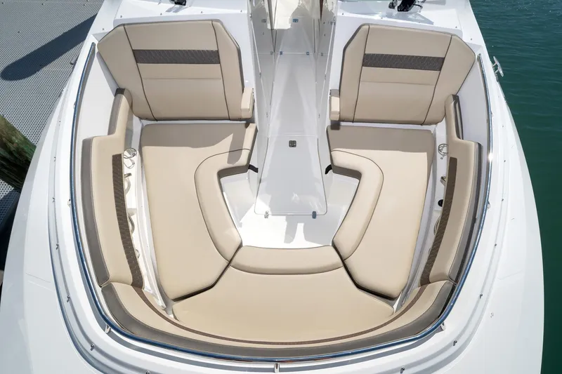 Slide: The Image of Spacious seating area on the 2025 Pursuit DC 326 boat. - 15